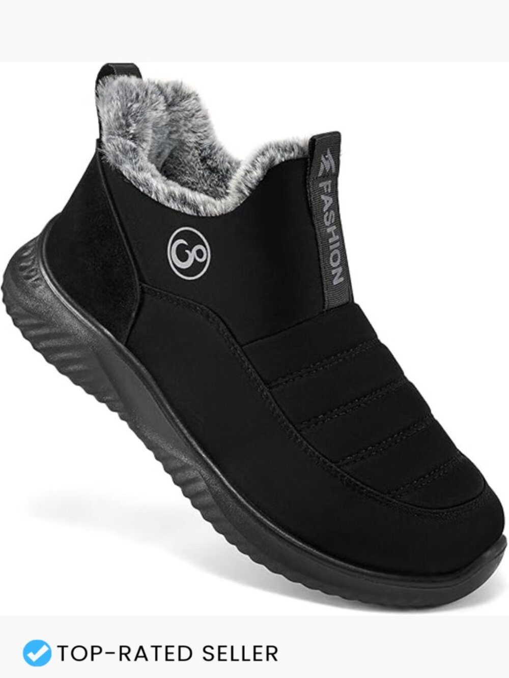 Warm Fur Lined Snow Booties Waterproof Non Slip Winter Shoes for Outdoor Walking